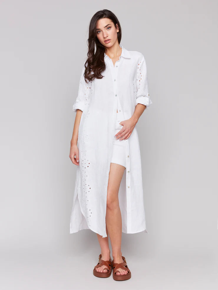 Eyelet Embroidery Linen Tunic