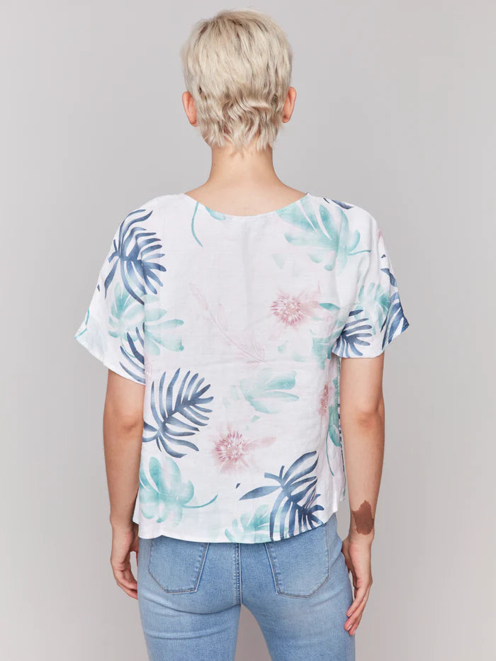 Lush Print Linen Top