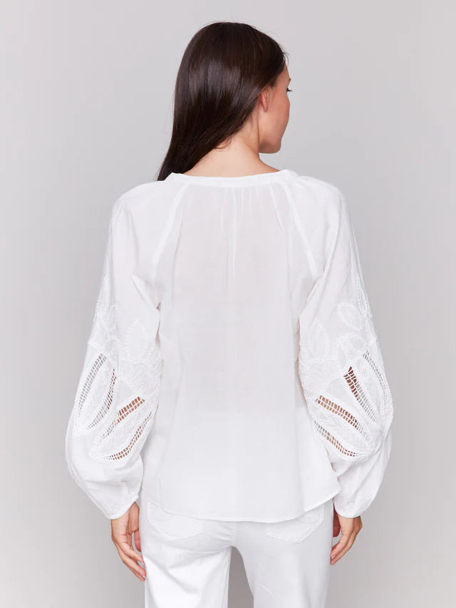 Embroidery Sleeve Blouse