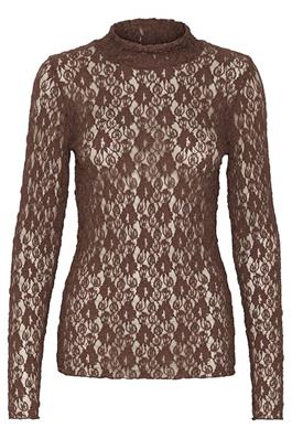 Civah Turtleneck Blouse- Brown Puce