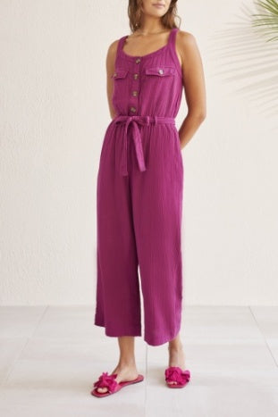 Belted Cotton Jumpsuit