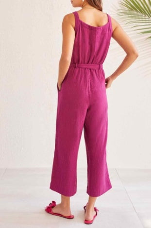 Belted Cotton Jumpsuit