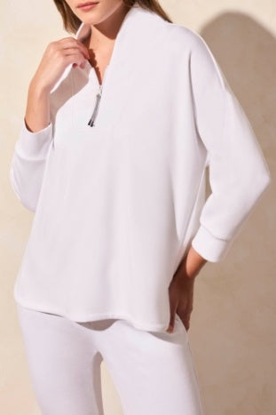 3/4 Sleeve Zip Top