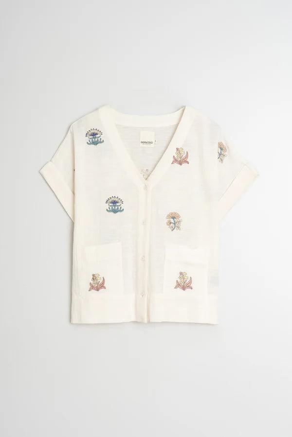 Short Sleeve Embroidered Blouse