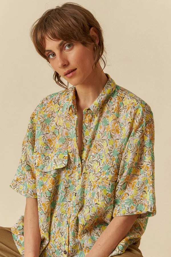 Multicolored Floral Print Blouse